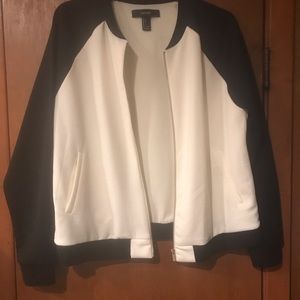 Forever 21 Black & White Quilted Bomber
